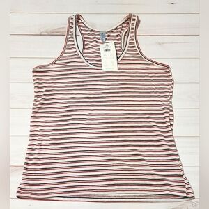 Alternative Apparel Striped Double Eco Racerback Tank Large - New With Tags